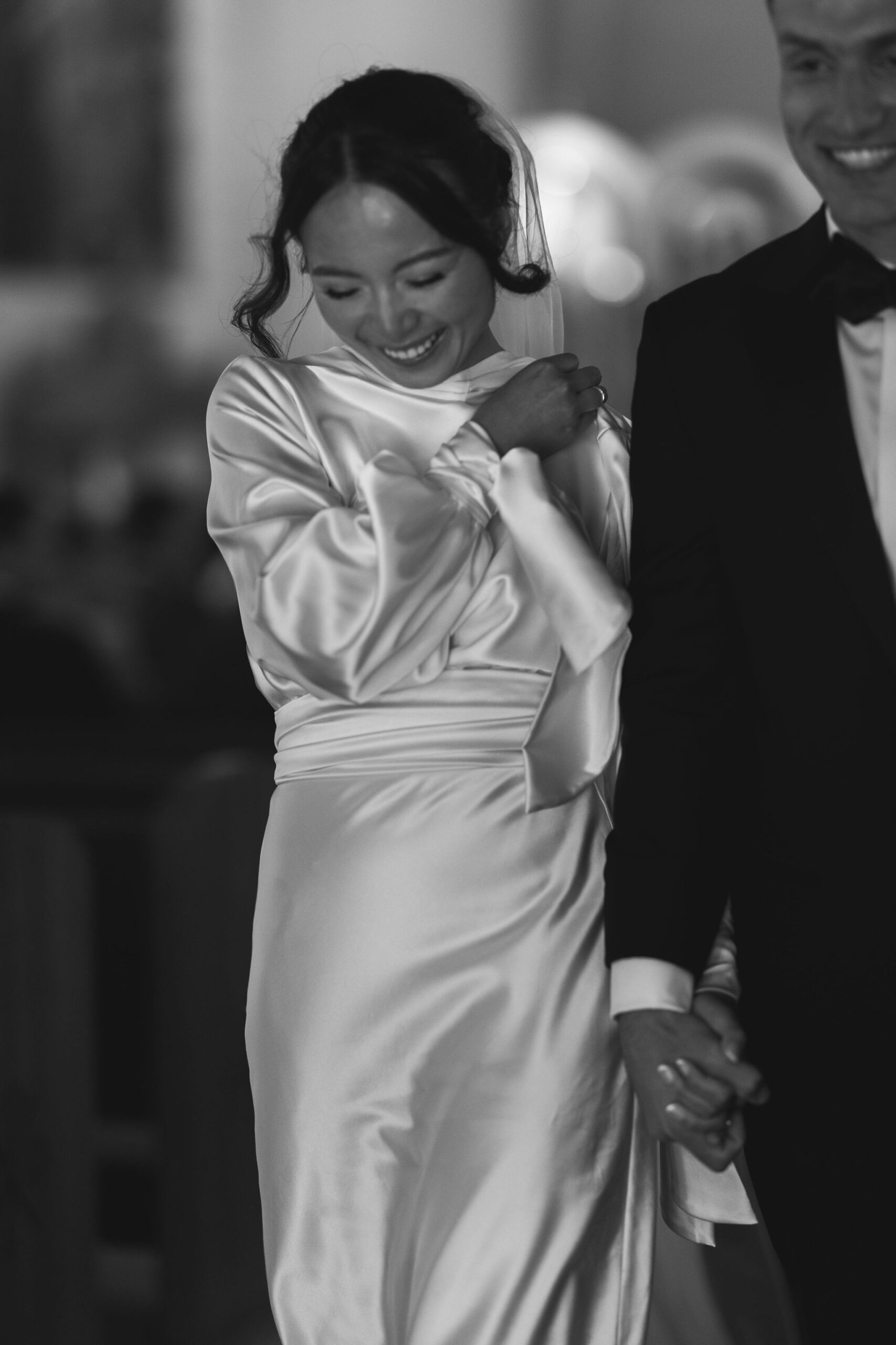 bride and groom at their wedding ceremony at a church