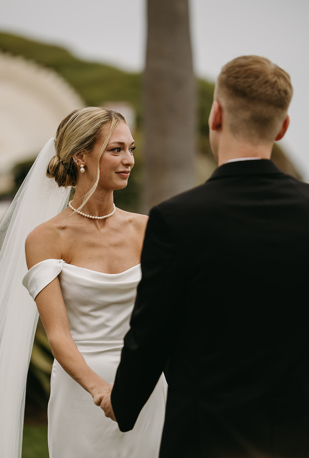 bride and groom at their wedding ceremony at Ole Hanson