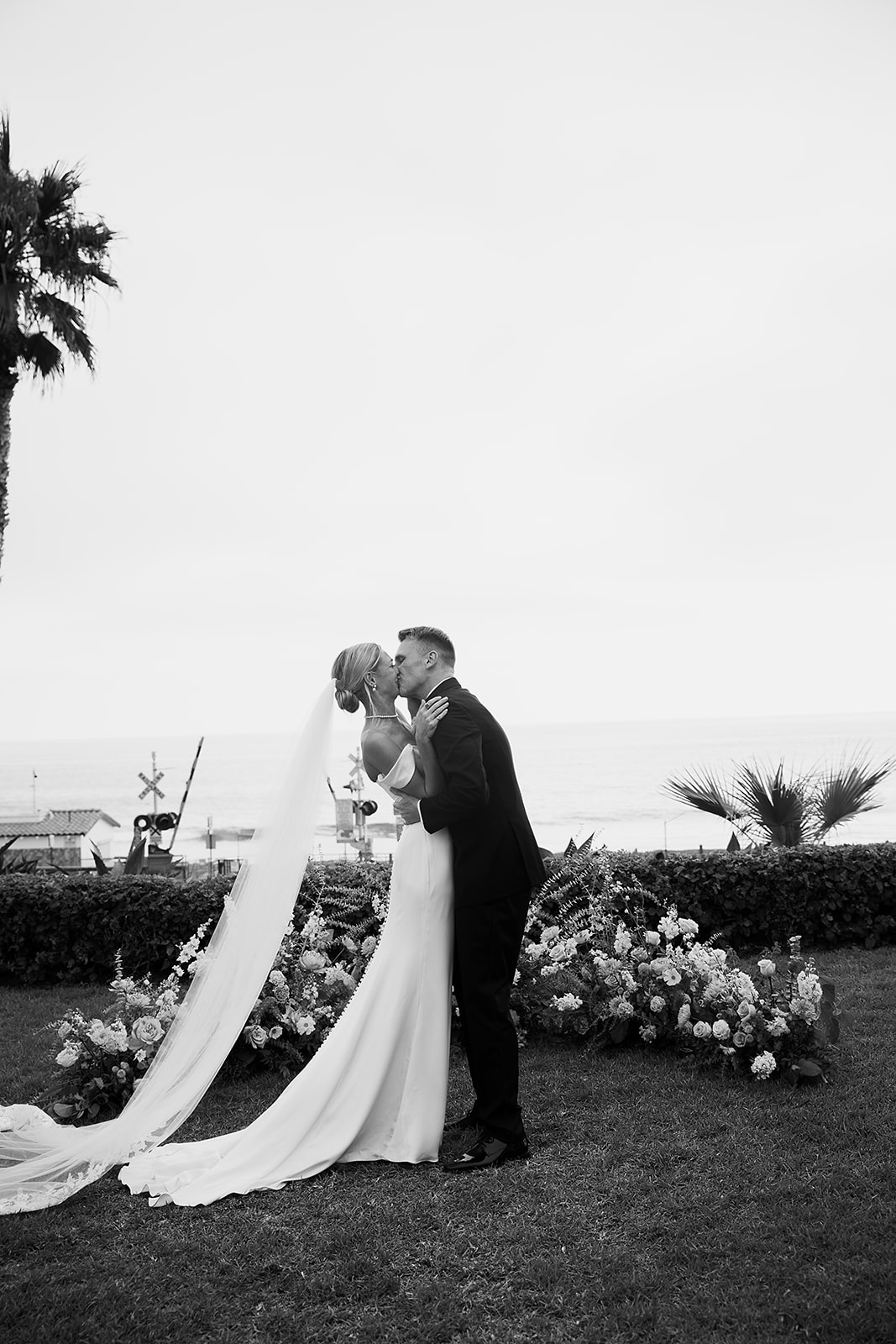 bride and groom at their wedding ceremony at Ole Hanson