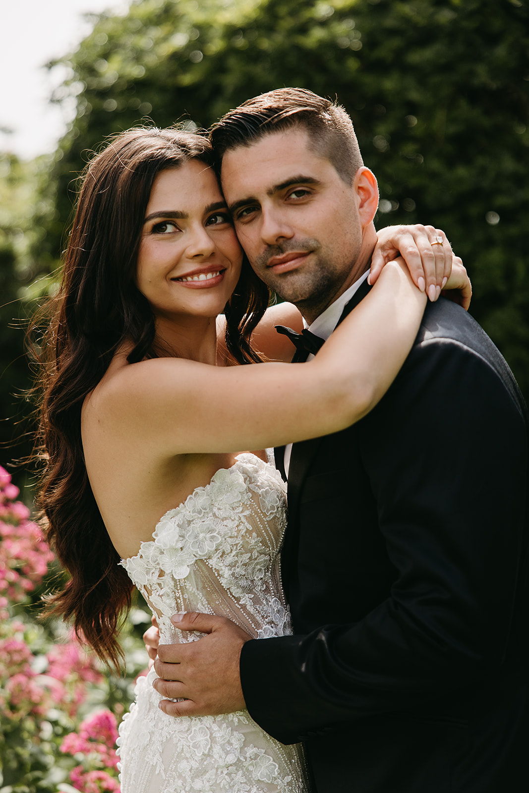 bride and groom take their portraits for their wedding at La Venta Inn