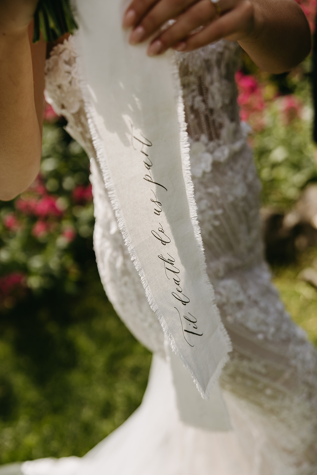 bride and groom take their portraits for their wedding at La Venta Inn