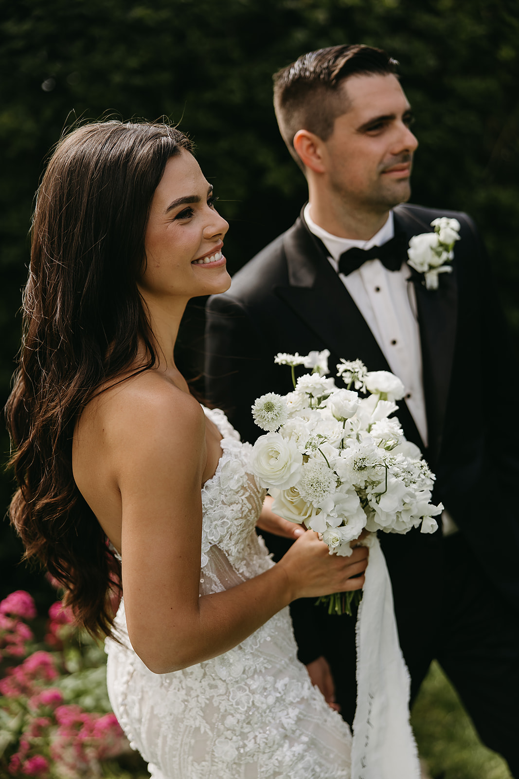 bride and groom take their portraits for their wedding at La Venta Inn