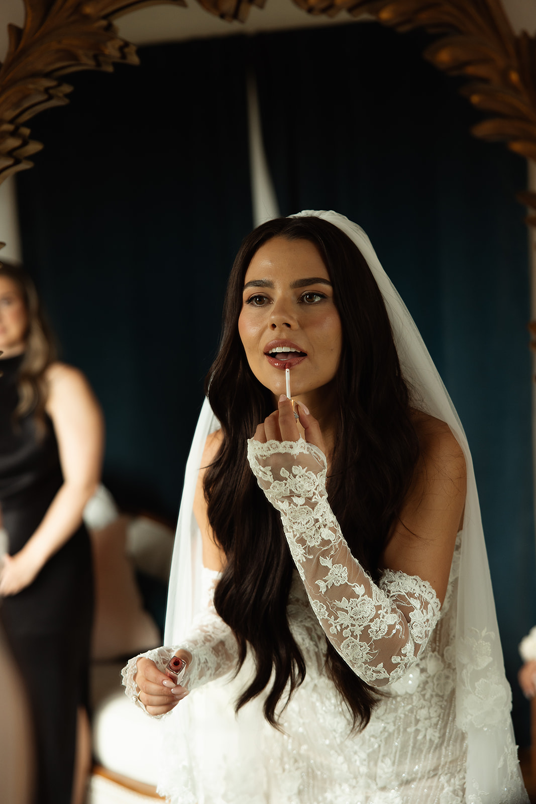 Bride getting ready for her wedding at La venta inn