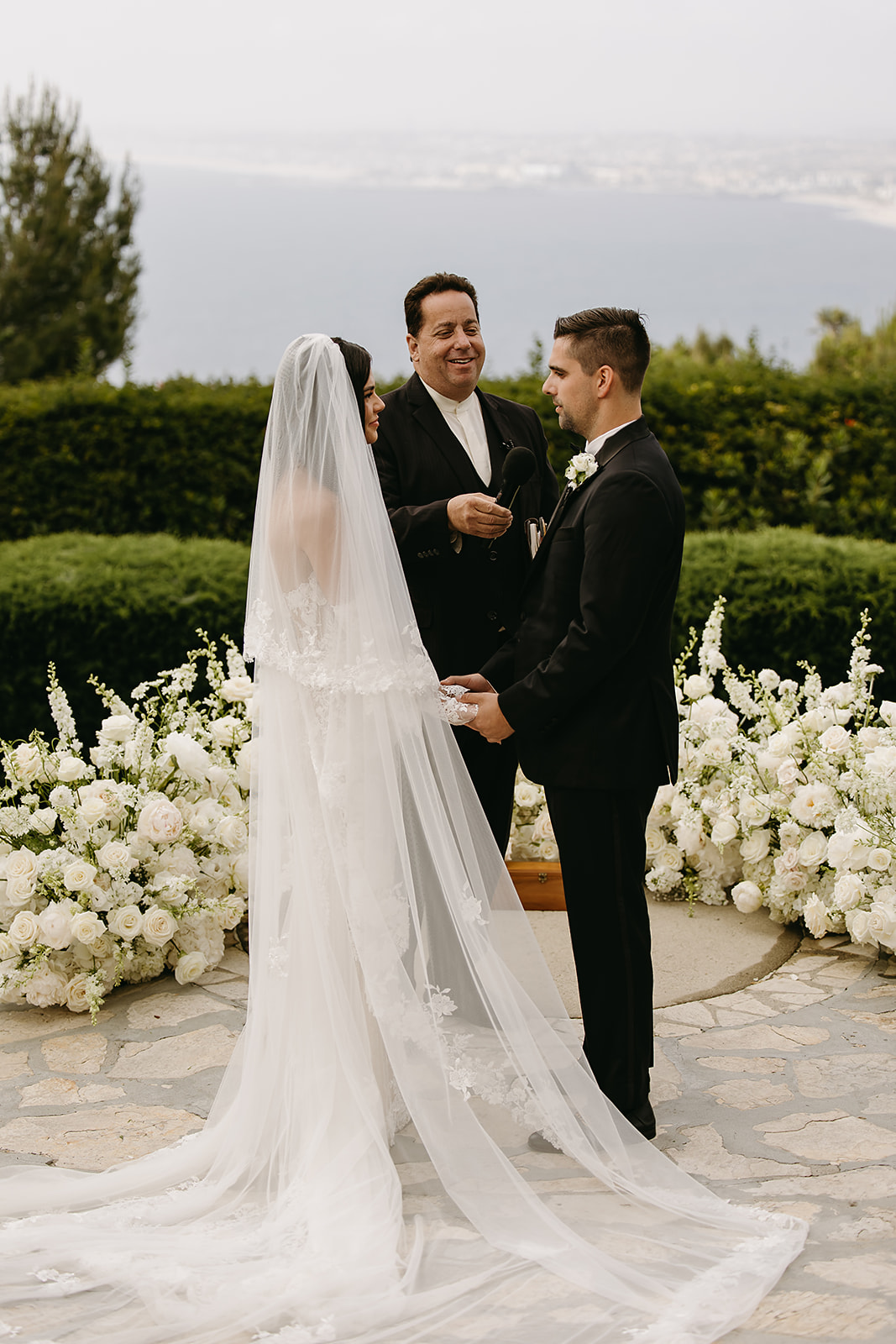 bride and groom during their wedding ceremony at La Venta Inn