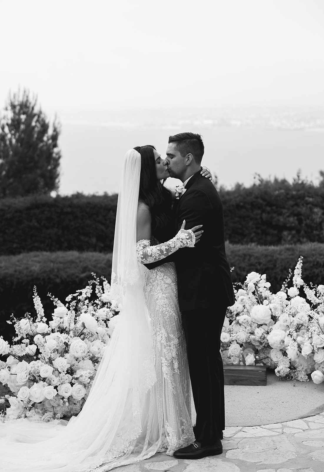 bride and groom during their wedding ceremony at La Venta Inn