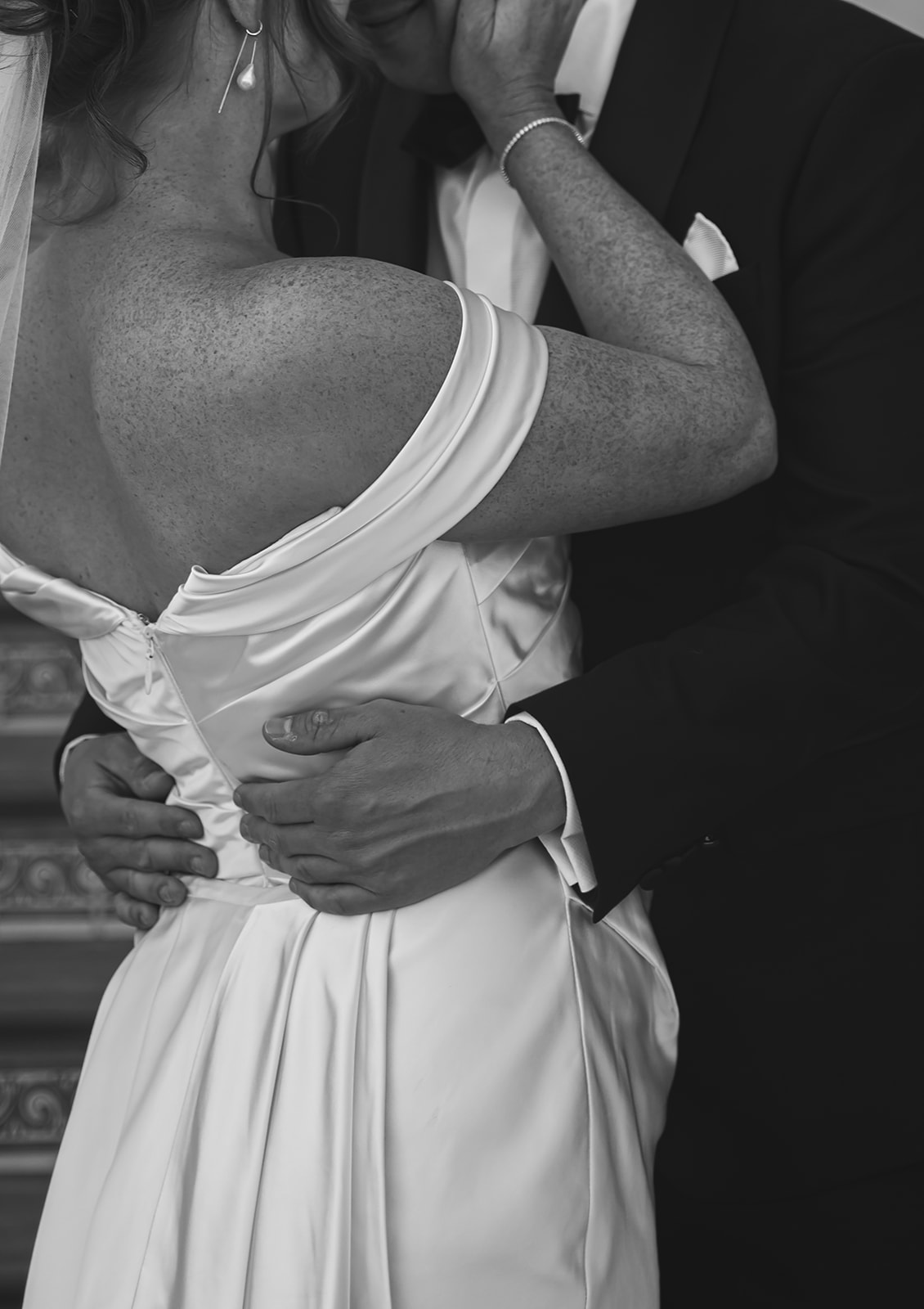 Bride and groom take wedding portraits outdoors at Ritz Carlton Bacara in Santa Barbara