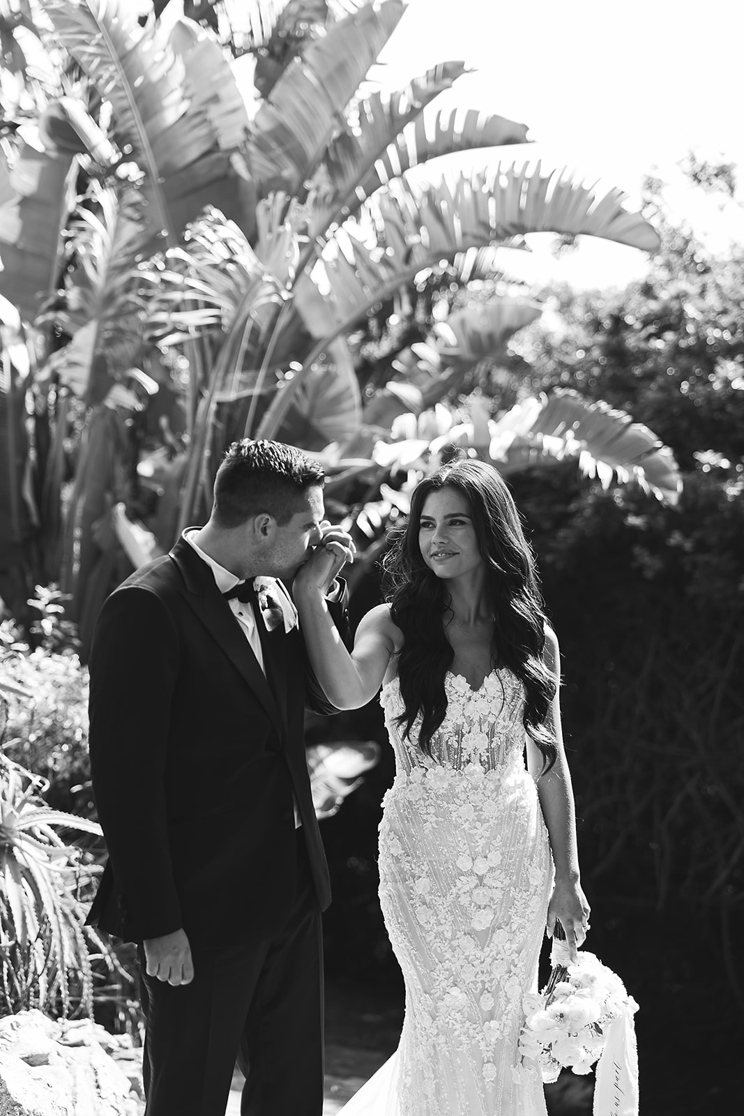 bride and groom take their portraits for their wedding at La Venta Inn