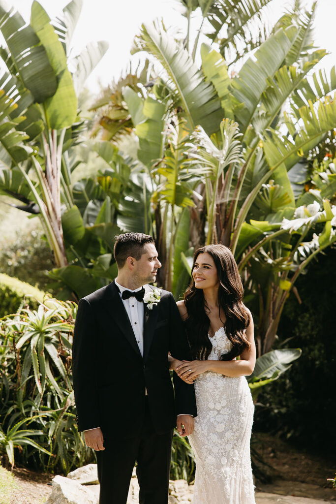 bride and groom take their portraits for their wedding at La Venta Inn