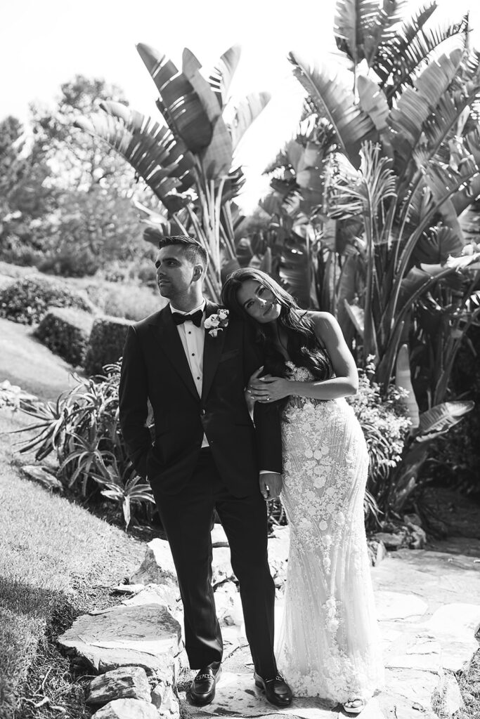 bride and groom take their portraits for their wedding at La Venta Inn